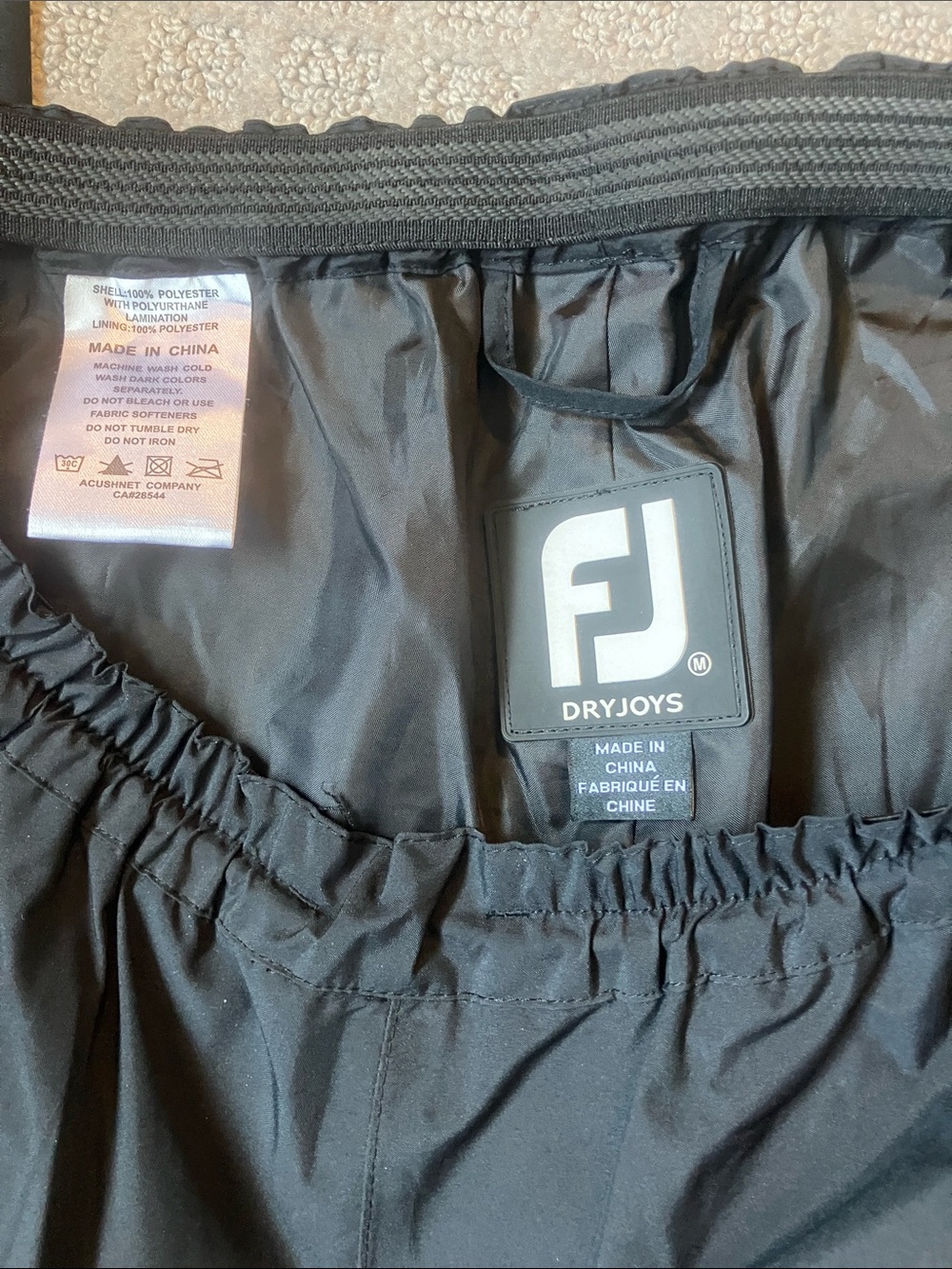 FootJoy Black Rain Pants - M - Picture 2 of 4